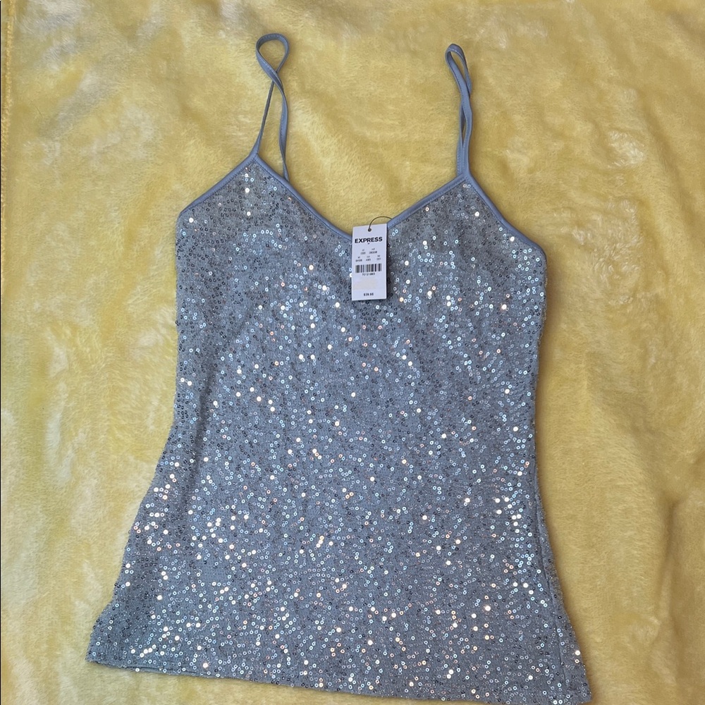 Express Glittering Silver Camisole